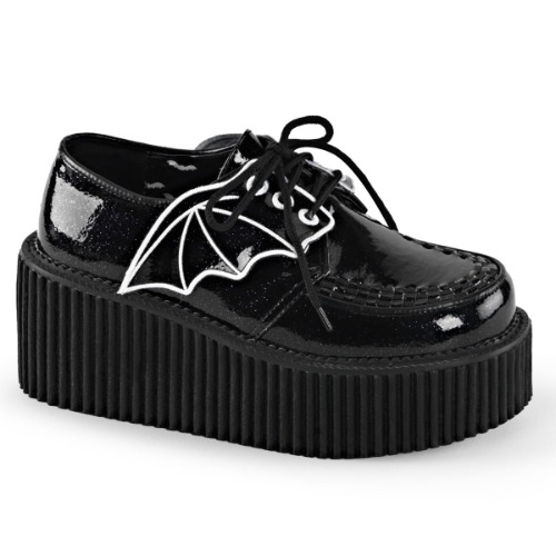 Creeper-205 | Black Glitter Vinyl / 8