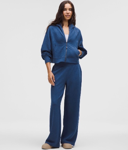 Scuba Mid-Rise Wide-Leg Pant *Waffle - Heathered Blue Twill XXS