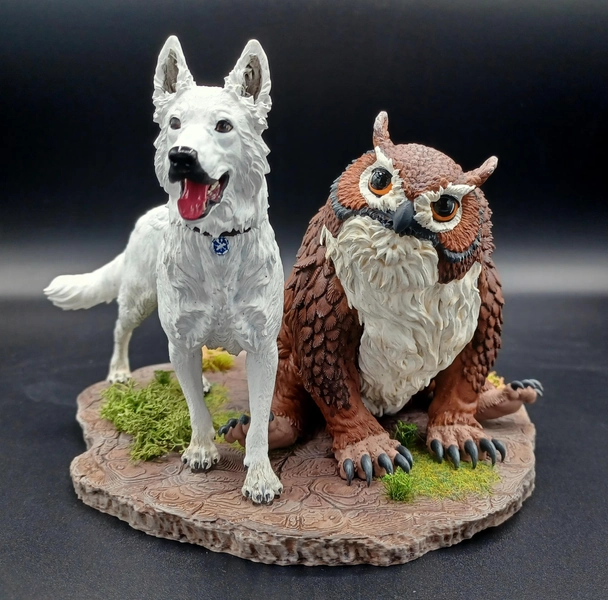 Hand-painted figure - Scratcher and Owlbear | Item number in the item description