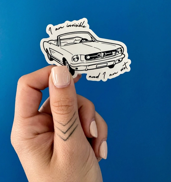 Invisible and Wet Sticker | Removable Vinyl Sticker