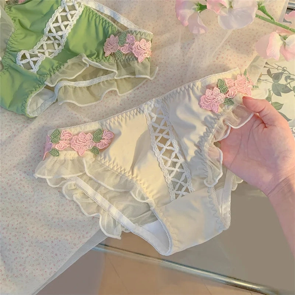 Embroidered Floral Corset Panties