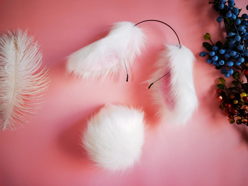 White Bunny Ears and Tail Set