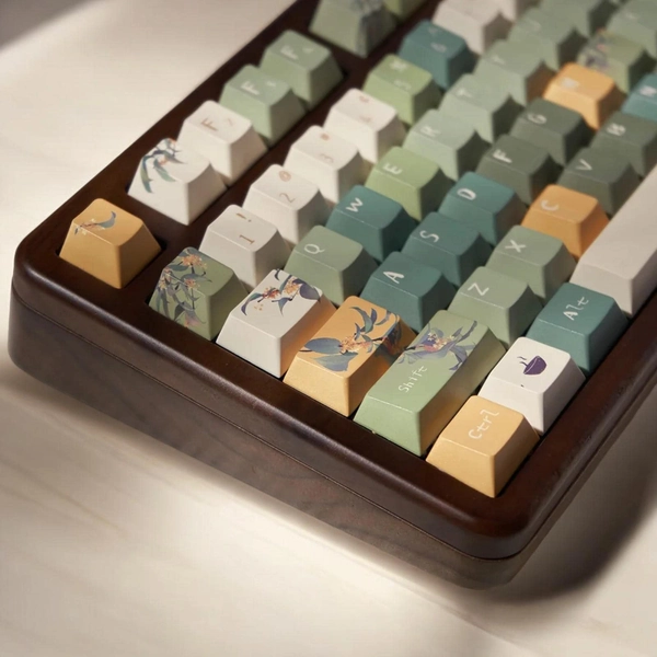 Green Ancient Keycaps | Cherry Profile Keycap Set | PBT Material | Keycaps For MX Switch | GMk Clone Artisan Keycap Set