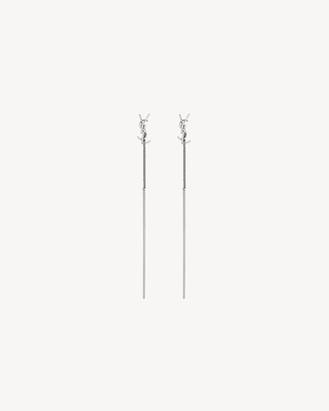 CASSANDRE threader earrings in metal | Saint Laurent | YSL.com