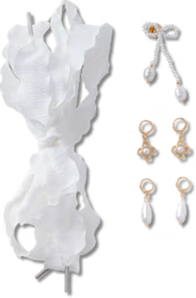 Laces and Pearl Bow Charm Kit