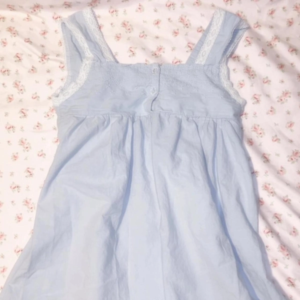 Adorable Baby blue cotton babydoll dress with lace...