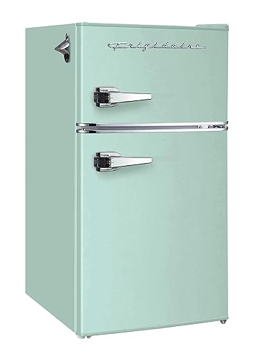 Frigidaire EFR840-MINT EFR840 Retro Mini Fridge with Freezer & Side Bottle Opener-Small 2 Door Refrigerator for Office Bar or College Dorm Room-3.2 Cu Ft, Mint - Refrigerator