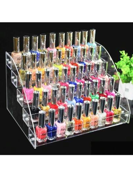 1pc Transparent Acrylic Multi-Layer Trapezoidal Display Desktop Display Shelf, Which Can Display Nail Polish, Cosmetics, Lipstick, Perfume, Jewelry, Used In Nail Salons, Home,Room,Home,Bedroom,Bathroom,House,Pink Room,Living Room Decor,Travel Stuff,Gift Bag,Gifts For Mom,Dad,Men,Friends,Teacher,Birthday,Wedding,Desk,Shelves,Accessaries,Gift Boxes,Funny Gift,Storage