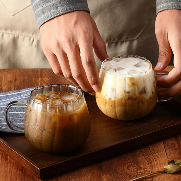 Pumpkin Shaped Glass Cup with Handle
