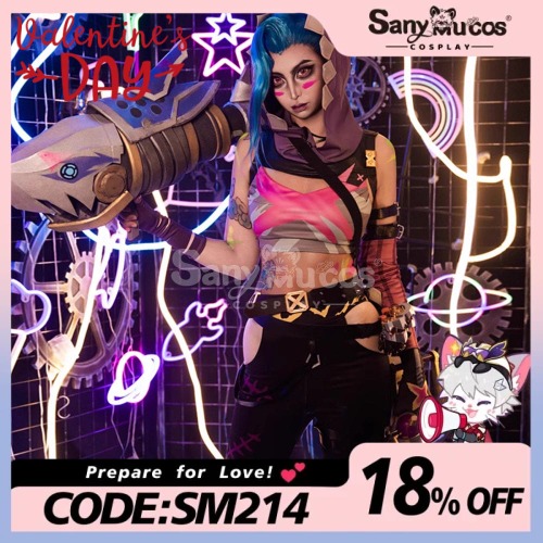 Game League Of Legends Arcane Cosplay Jinx Cosplay Costume - M