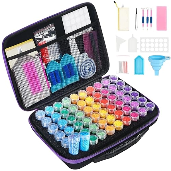 Douorgan 60-Slot Diamond Art Storage Case - Portable Shockproof Organizer and Accessory Box for Jewelry Beads