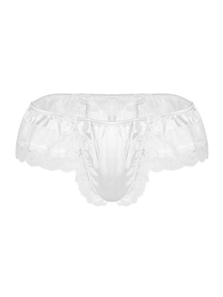 Men's Open Hip Lace Bow Spandex Thong