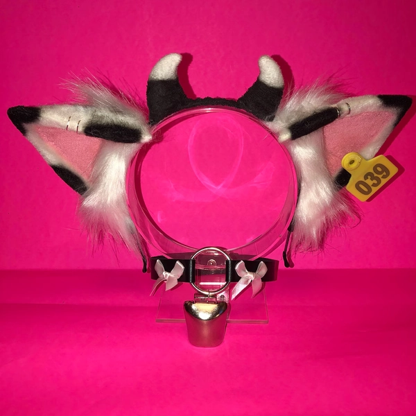 Cow Bells Black White Ears Headband - Etsy