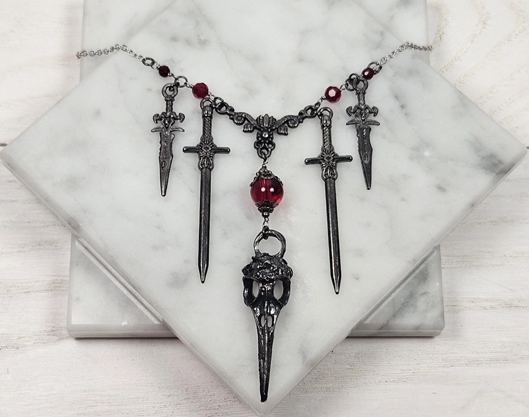 The Morrigan celtic goddess necklace, Morrigan devotional jewelry, celtic, mythology, witchy gift, raven, crow, corvid, wiccan, pagan