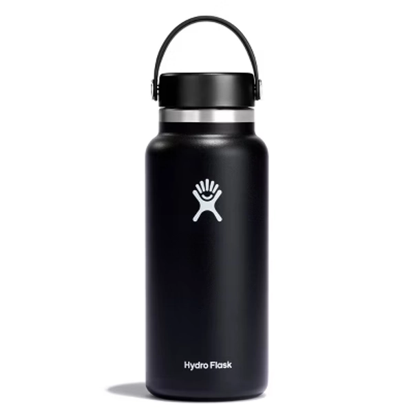 Hydro Flask 32oz Wide Mouth Bottle - Black: Double-Wall, BPA-Free, Leakproof