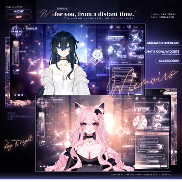 【MEMOIRS: Ch. 1】 Animated Overlay Set [Day & Night Bundle]