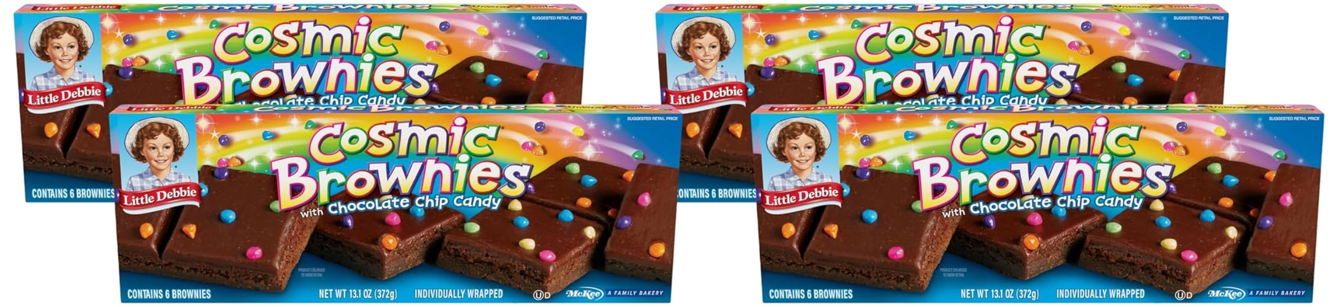 Little Debbie Cosmic Brownies, 6 Individually Wrapped Brownies, 13.1 OZ Box (Pack of 4)