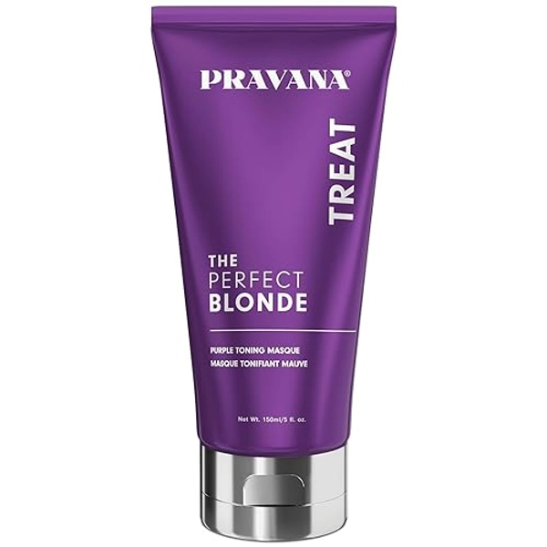 Pravana The Perfect Blonde Purple Toning Masque Treatment | Neutralizes Brassy, Yellow Tones | For Color-Treated Hair | Adds Strength, Shine, Elasticity