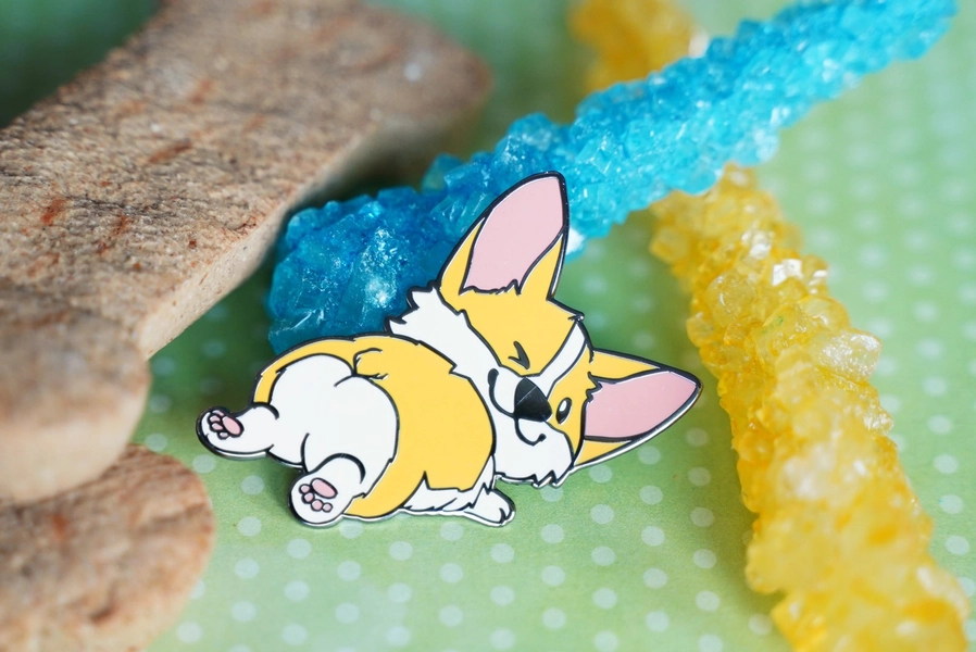 Corgi Enamel Pins - Booty