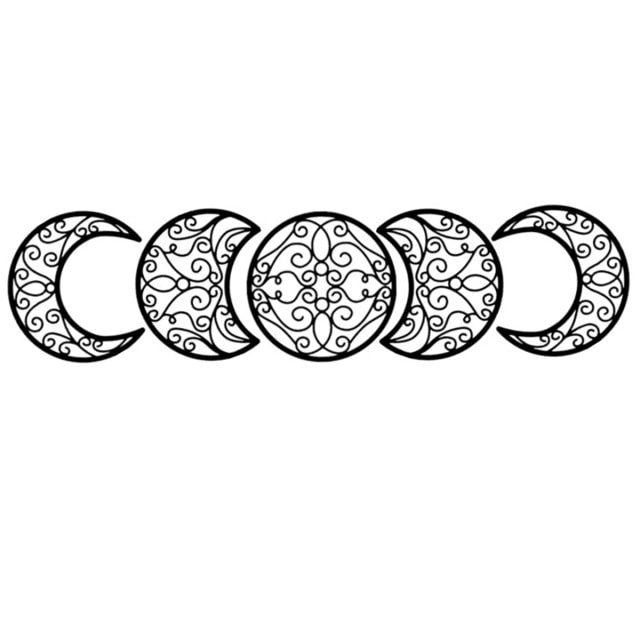 Five-Piece Wooden Cutout Moon Phase Set Wall Hanging