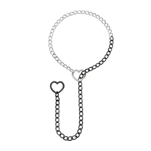 MILAKOO Link Chains Necklace for Women Clavicle Choker with Heart Pendant Charms Gothic Punk Jewerly