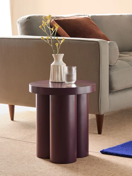 Lacey Side Table in Maroon Red