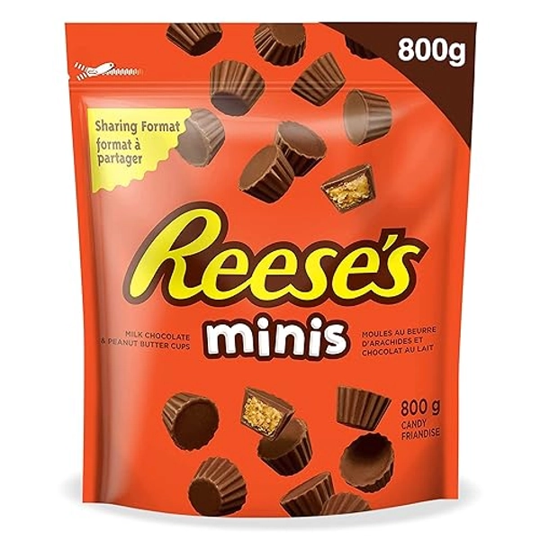 REESE'S Mini Peanut Butter Candy, Halloween Candy, Reese's Candy, Mini Candy, Bulk Candy to Share, Good for Kids Candy, 800g