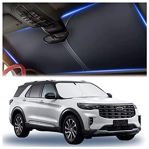 240T Thickened Automotive Glass Sunshade and Comes with Storage Bag,Keep Car Interior Cool,Universal Windshield Sun Shade Fit for Cars,Trucks,SUVs (L(57.08 * 31.5 inch))