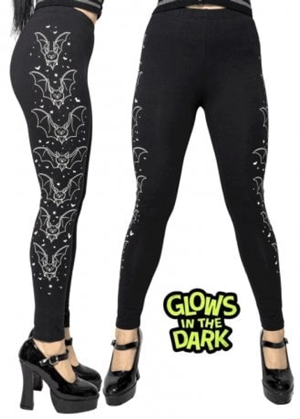 Kreepsville 666 Bat Outline Glow Leggings