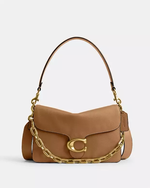 Brass/Honey Brown Chain Tabby Shoulder Bag