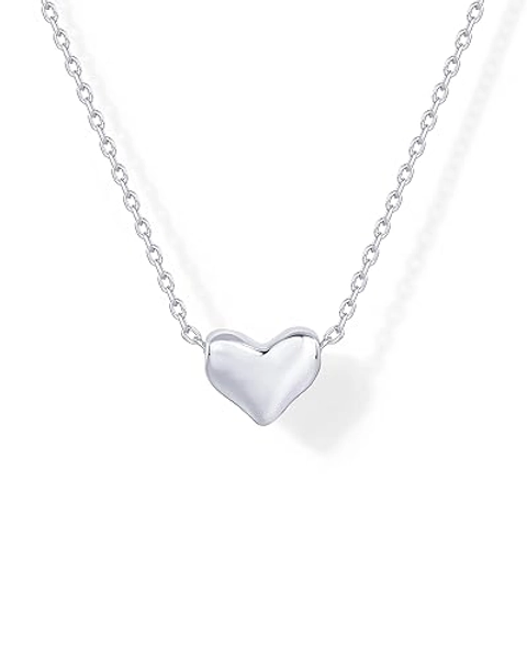 PAVOI 14K Gold Plated Cubic Zirconia Heart Necklace | Cute Dainty Love Pendant Necklaces for Women