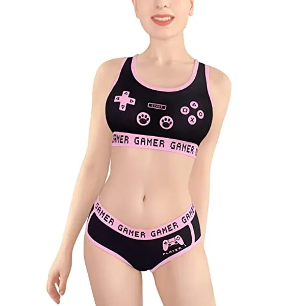 Littleforbig Women Cotton Camisole and Panties Sports loungewear Bralette Set - Playgirl