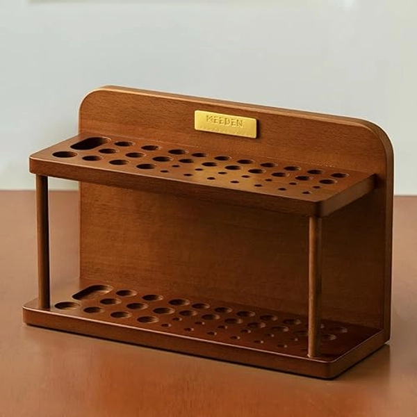 MEEDEN Paint Brush Holder - Wooden Paint Brush Organizer - Paint Organizer for Acrylic Painting - Art Supply Storage for Desk, Arts and Crafts, BJ-02