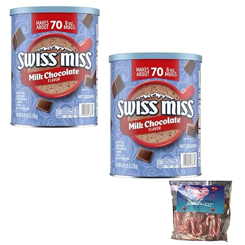 Swiss Miss Milk Chocolate Hot Cocoa Mix (76.5 oz.) (2) And Come With Small Bags of Maryse's Place Peppermint Candy Cane