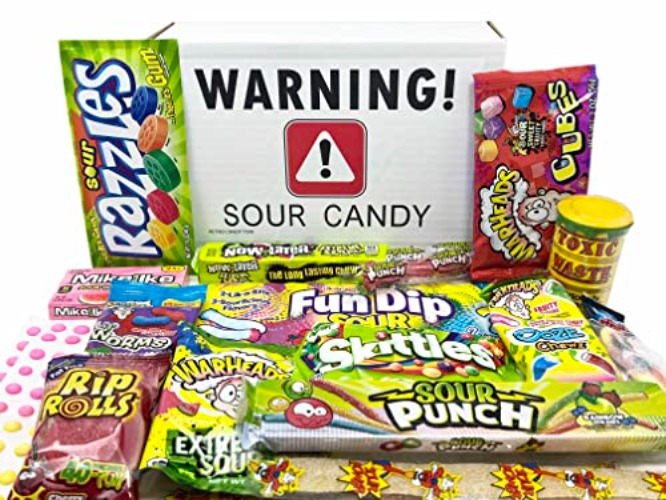 RETRO CANDY YUM Super Sour Candy Variety Pack - Assorted Sour Candy Box - Sour Candy Box for Gift, Celebration