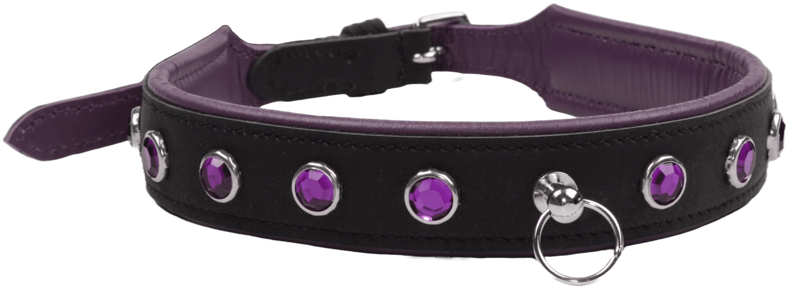 Leather collar - purple