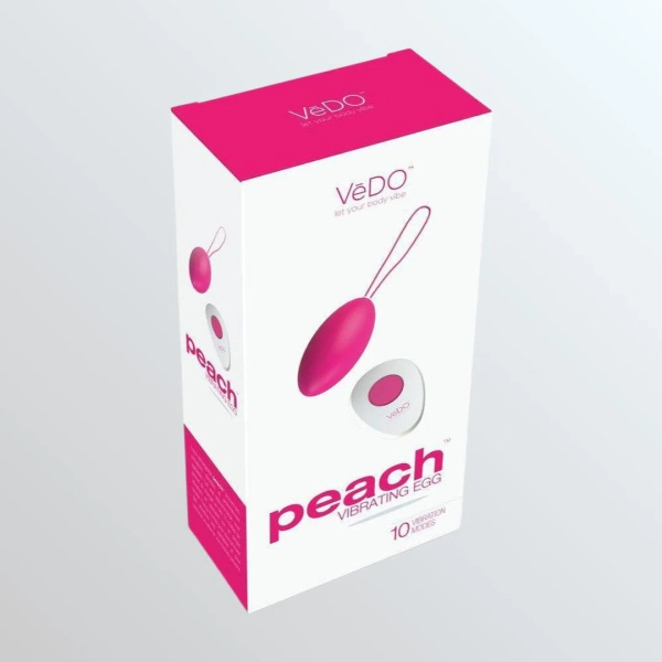 VeDO Peach Remote-Controlled Vibrating Egg - 'Foxy Pink'