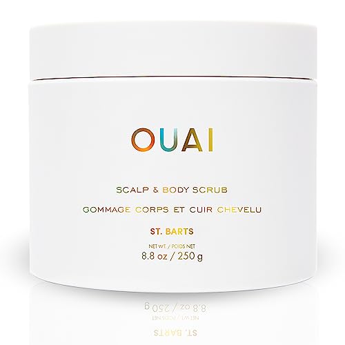 OUAI Scalp & Body Scrub, St. Barts - Exfoliating Body Scrub with Sugar & Coconut Oil Blend for Smooth, Moisturized Skin - Gentle Scalp Scrub for Removing Product Build Up (8.8 Oz) - St. Barts - 8.8 Ounce (Pack of 1)