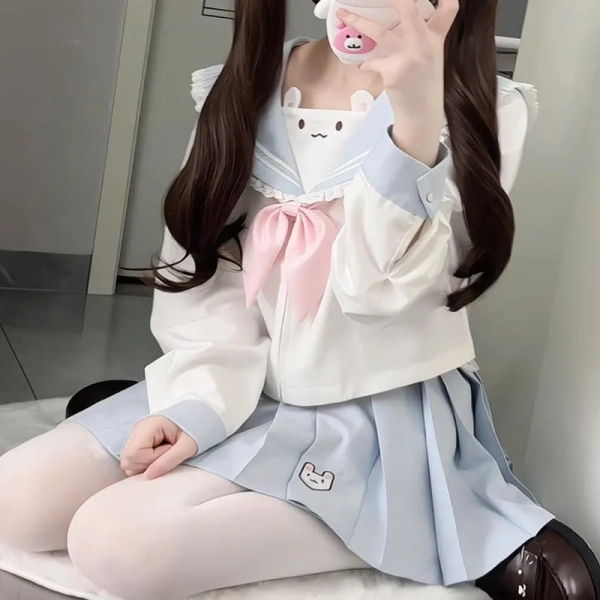 Sailor Collar Bunny Long Sleeve JK Uniform Set