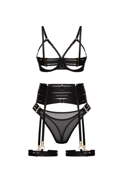 Black strappy lingerie set