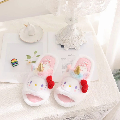 Kawaii Unicorn Slippers - Pink Kitty
