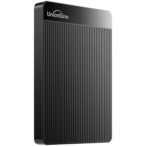 UnionSine 2TB Ultra Slim Portable External Hard Drive USB3.0 HDD Storage for PC,Mac, Desktop, Laptop, PS4, Xbox One, Xbox 360-Super Fast Transmission-HD-2510(Black) - 2TB - Black