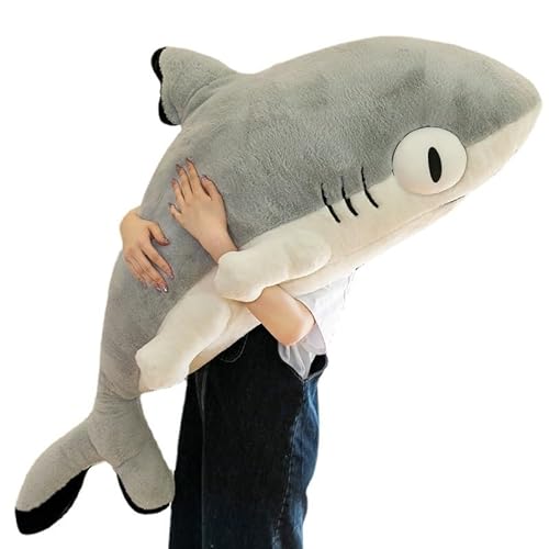 NORHI Shark Cat Plush - Large Shark Plush Pillows - Stuffed Animal Soft Shark Plush Toy Gifts for Christmas Valentine's Birthday (Size : 110cm/43.3inch) - 110cm/43.3inch