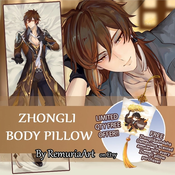 ZHONGLI Body Pillow Cover Genshin Impact Fan Art (NSFW available)