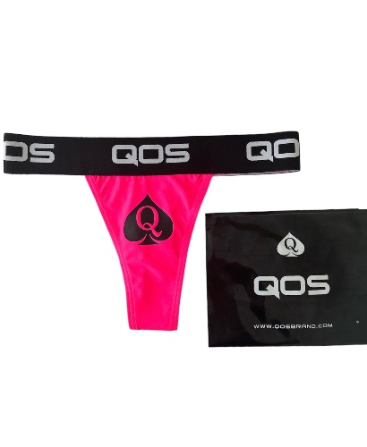 ICONIC QOS BRAND- Queen Of Spades -  Neon Pink Thong (Comfy Fit) | X-Large / Neon Pink