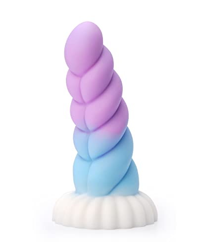 Realistic Monster Silicone Dildo - 6.8" Shaped Liquid Dildo with Strong Suction Cup, Huge Thick Dildo for Women, Anal Plug Dildo Prostate Massager Adult Sex Toy - 6.8 in - Pink,Blue&White