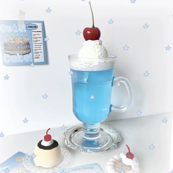Blue Soda Drink Cup Craft Soda Ice Cream Topping Glass Cup Creative Gift Handicraft Desk Ornaments Girls Room Decoration Gift - AliExpress 26