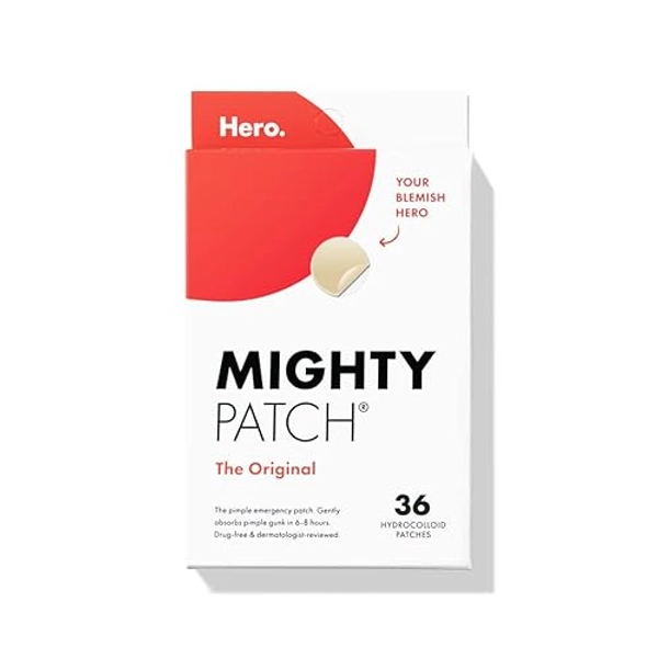 Mighty Patch™ Original patch from Hero Cosmetics - Hydrocolloid Acne Pimple Patch for Covering Zits and Blemishes in Face and Skin, Vegan-friendly and Not Tested on Animals (36 Count)