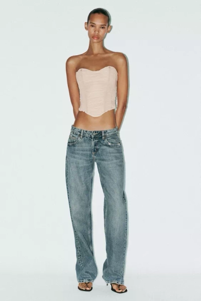 GATHERED TULLE CORSET TOP