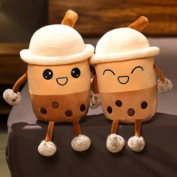 Cute Kawaii Cartoon Boba Bubble Tea Cup Pillow Plushie Toy